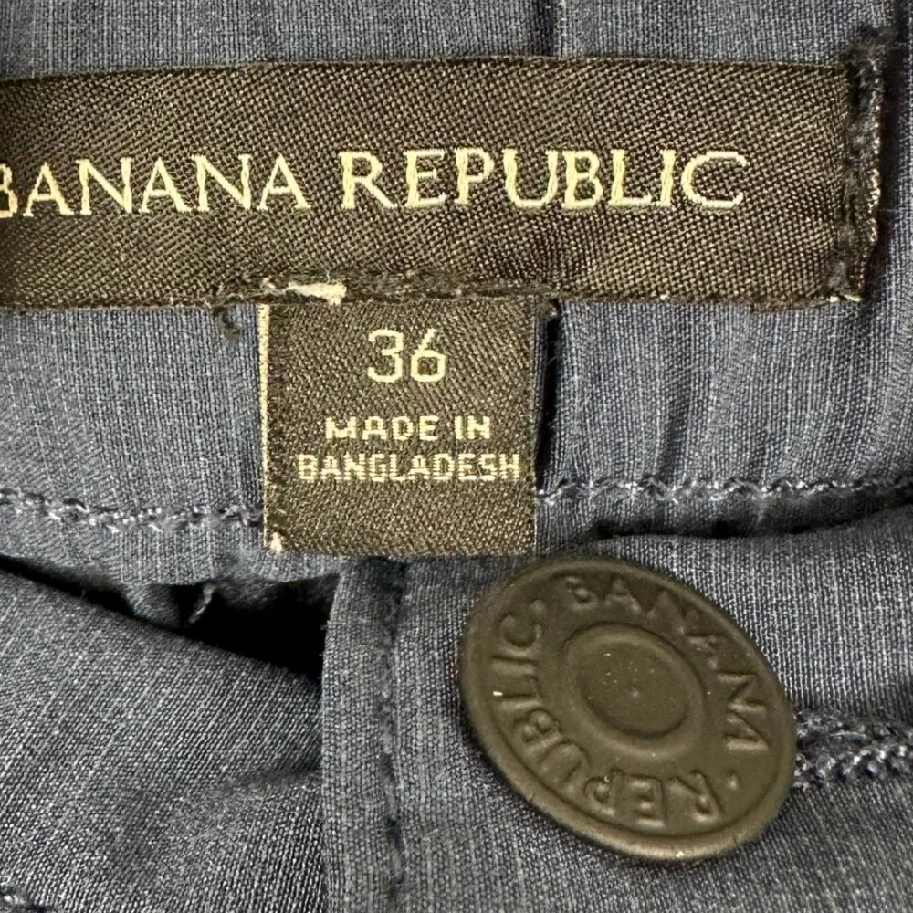 Banana Republic Shorts Mens 36 Performance Navy Blue Stretch Flat Front Pockets